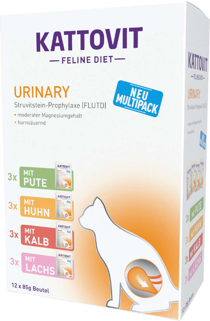 KATTOVIT Katzen-Nassfutter Urinary Multipack 12x85 g